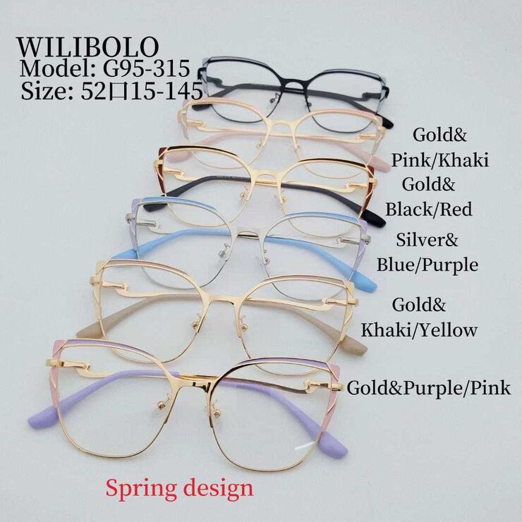 Metal ultrathin women's frames with spring hinges Wilibolo G95-315