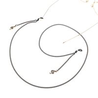 Black-colored metal non-slip chain, with pendant musical note, for glasses and masks GL833