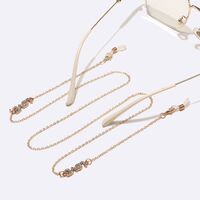 Gold-colored metal non-slip chain, with letters love with rhinestone, for glasses and masks GL1455