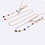 Gold-colored metal non-slip chain, with glass beads, for glasses and masks GL1468