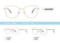 Metal women's frames for glasses, with spring hinges MW2039