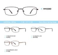 Metal men's frame for glasses with spring hinges MM2080