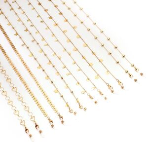 Металлическая нескользящая цепочка золотого цвета для очков и масок 8 видов GL1136111