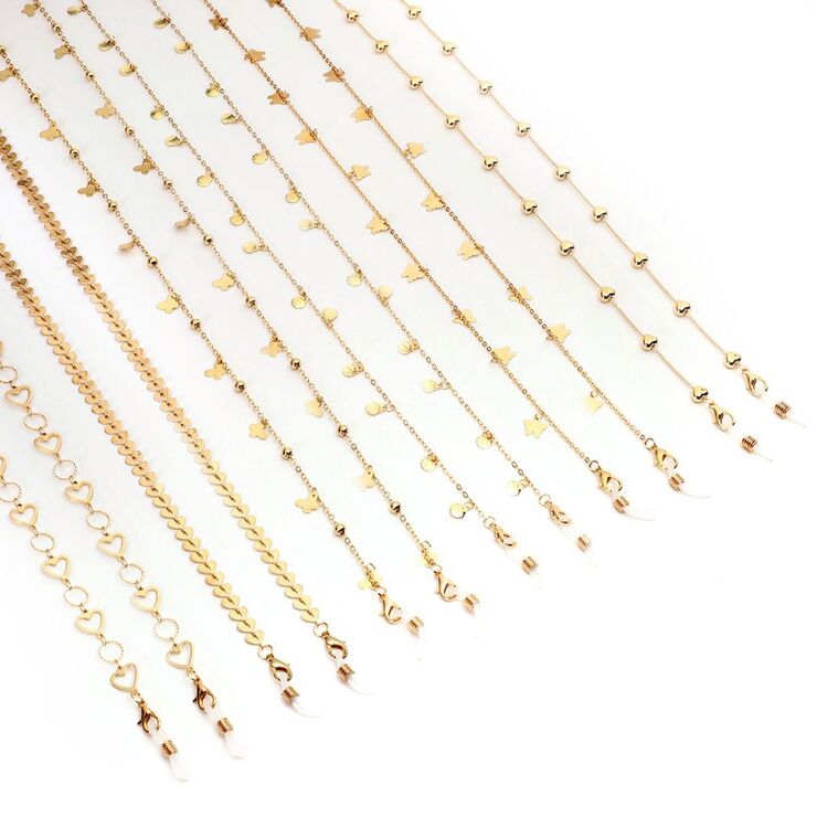 Metal gold color eyeglasses non-slip chain, 8 types GL1136111