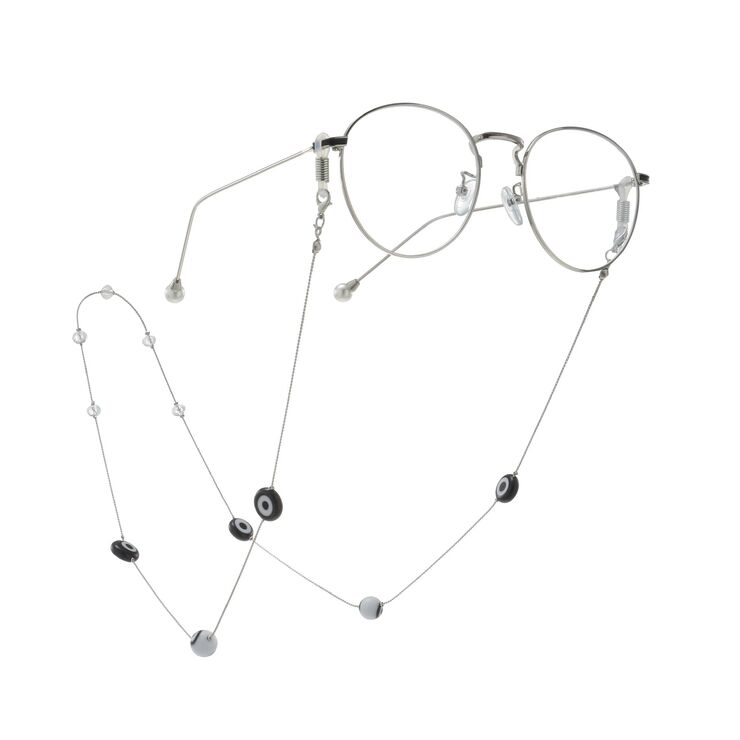 Metal non-slip chain, with pearl beads, for glasses and masks GL583