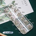 A set of rhinestones with a flat bottom for decorating frames and glasses, 12 types,AB彩钻12格盒装 WY-16 (price per pack, minimum 3)