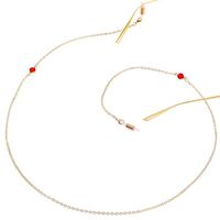 Gold-colored metal non-slip chain, with acrylic beads, for glasses and masks GL106