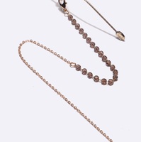 Gold-colored metal non-slip chain, with coffee crystal, for glasses and masks GL1416