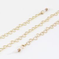 Metal non-slip chain gold, with cooper hollow heart, for glasses and masks GL1000