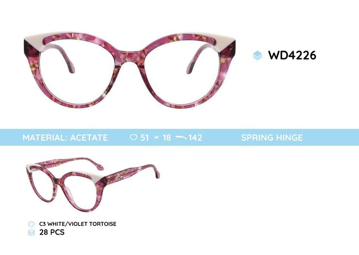 Plastic acetate eyeglasses frame for women WD4226