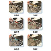 PC plastic glasses with Blue Ray Cut protection and rhinestones for women KY50383平光, diopters: 0.00