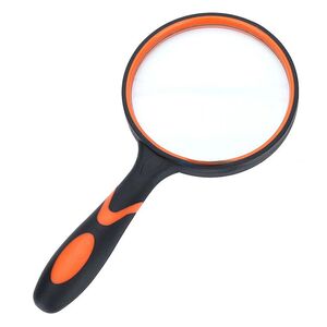 Magnifier, magnifying glass with handle 双色橡胶柄放大镜75-XX-1, diameter 75 mm, magnification: 7Х