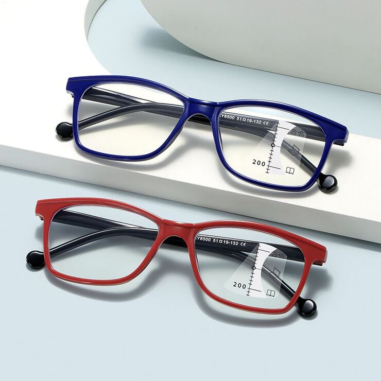 Plastic glasses for reading, with Blue ray cut protection, multifocal, diopters from +1.00 to +4.00, RMC=62-64,KY8500-3多焦点