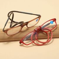 Plastic magnetic glasses for reading, with Blue ray cut protection, diopters from +1.00 to +4.00, RMC=62-64, KY80磁吸挂脖老花