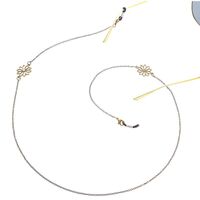 Bronze-colored metal non-slip chain, with flower, for glasses and masks GL188