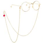 Metal non-slip chain, with red smiley face, for glasses and masks GL073-2