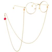 Metal non-slip chain, with red smiley face, for glasses and masks GL073-1