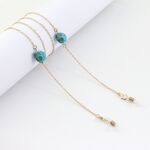 Metal non-slip chain, with turquoise, for glasses and masks GL1005