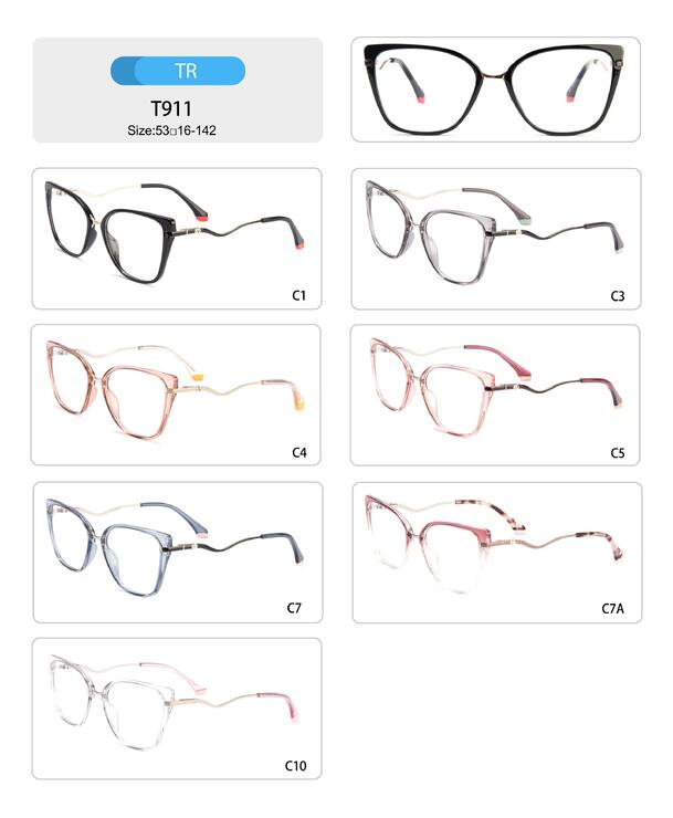 Plastic TR90 frame for women with spring hinges T911-DA