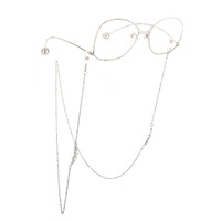 Металлическая нескользящая цепочка серебряного цвета, с подвеской в виде 5 звезд, для очков и масок GL588