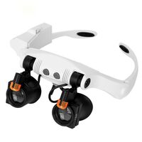 Binocular magnifier with backlight, magnifying glass with head mount 32521SX-XX, magnification: 3X, 4X, 5X, 6X, 7X, 10X ... 21X