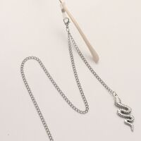 Silver-colored metal non-slip chain, with snake pendant, for glasses and masks GL1874
