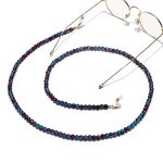 Metal non-slip chain, with 6 mm colored beads, for glasses and masks GL1302