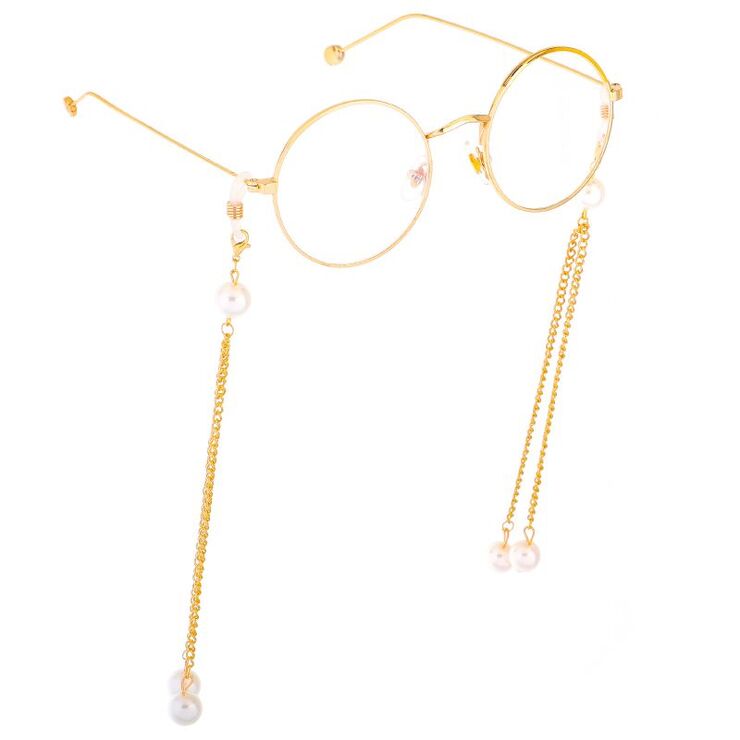 Metal non-slip chain, with pearls, for glasses and masks GL345