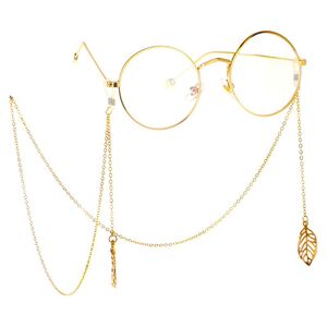 Металлическая нескользящая цепочка, c листом, для очков и масок GL100