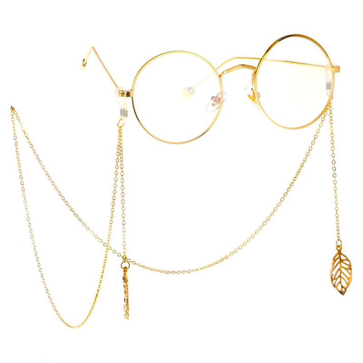 Металлическая нескользящая цепочка, c листом, для очков и масок GL100