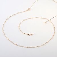 Gold-colored metal non-slip chain, with round gold and pearl, for glasses and masks GL1014