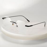 Metal rimless glasses with Blue ray cut 9722-GT
