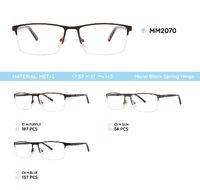 Metal men's frames for glasses with spring hinges MM2070
