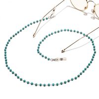 Metal non-slip chain silver, with natural turquoise, for glasses and masks GS060