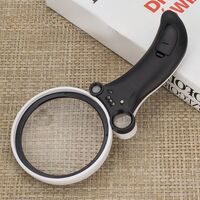 Лупа с универсальной подсветкой, увеличительное стекло с ручкой 600600CH-XX, диаметр 90 мм, увеличение: 2,5X, 4,5Х, 25X, 55X