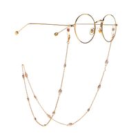 Gold-colored metal non-slip chain, with oval pearl, for glasses and masks GL992