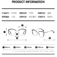 Оправа для очков комбинированная (металл + TR90) с защитой от синего света, с флексом FA87069