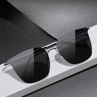 Polarized photochromic metal rimless sunglasses KY222109