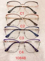 Metal frame for glasses with spring hinges 1084B