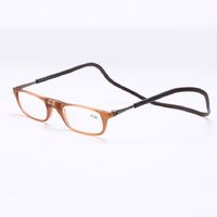 Plastic reading pince-nez glasses folding with magnetic 小框挂脖, diopters from +1.00 to +4.00, RMC=62-64