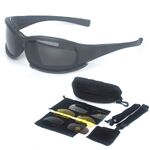Safety shockproof tactical polarized goggles, 4-lens and box set, X7WU-DX