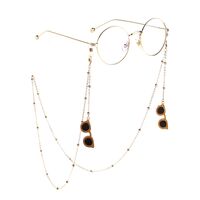 Gold-colored metal non-slip chain, with sunglasses and beads, for glasses and masks GL774