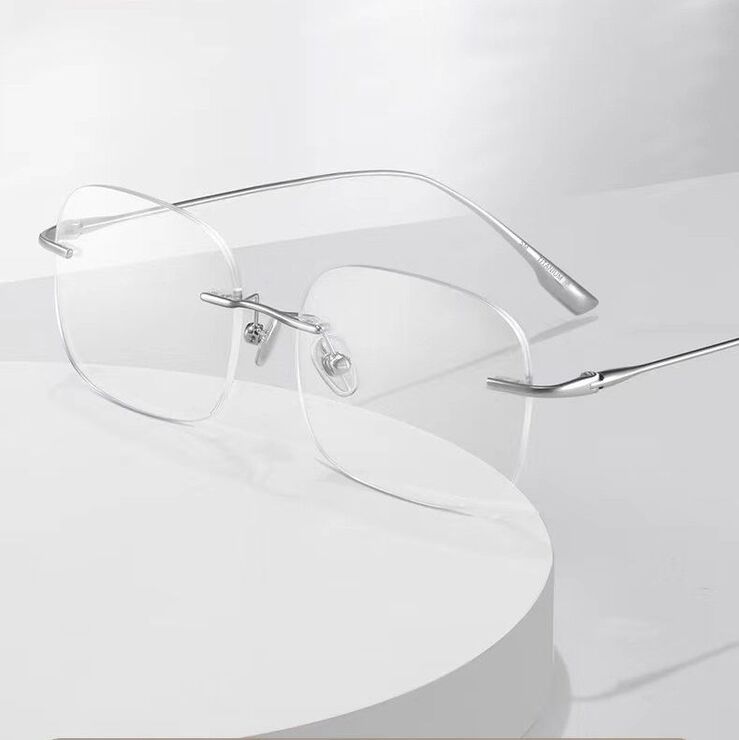 Metal titanium rimless frame SANTA 121213