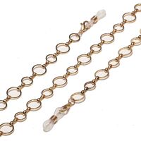 Gold-colored metal non-slip chain, with copper round, for glasses and masks GL1486
