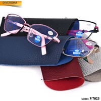 Очки в чехле женские металлические с флексами Vizzini V7023 BLOCK BLUE LIGHT диоптрии до -8,00