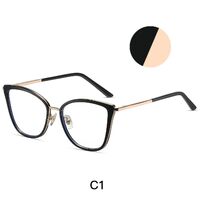 Combined frame (metal + TR90) or glasses with blue light protection, with spring hinges FA87101