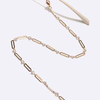 Gold-colored metal non-slip chain, with oval and pearl, for glasses and masks GL1720