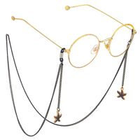 Black-colored metal non-slip chain, with pendant starfish, for glasses and masks GL677