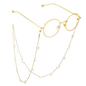 Metal non-slip chain, with star and moon, for glasses and masks GL693