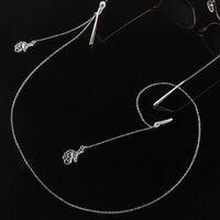 Silver-colored metal non-slip chain, with seahorse, for glasses and masks GL209